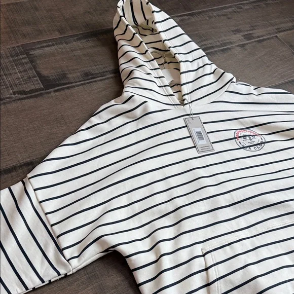 NWT THE GIVING MOVEMENT STRIPPED LOGO HOODIE IN ORGANIC COTTON blend s 2XL MEN
